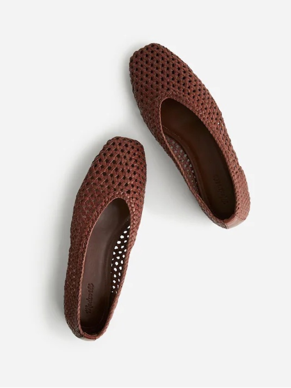 Madewell The Mylie Ballet Flats handwoven leather cherrywood size 9 NIB